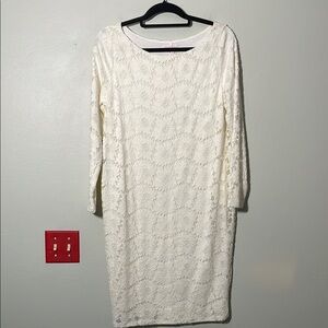 Ingrid & Isabel Cream Lace Dress L NWT